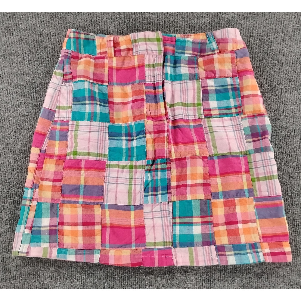 Boho Preppy Sam & Lilli Madras Patchwork Mini Skirt Size 2 Cotton Festival